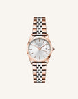 Rosefield horloge ASRSR-A21 The Ace XS Silver Sunray Steel Silver Rose Gold Duotone