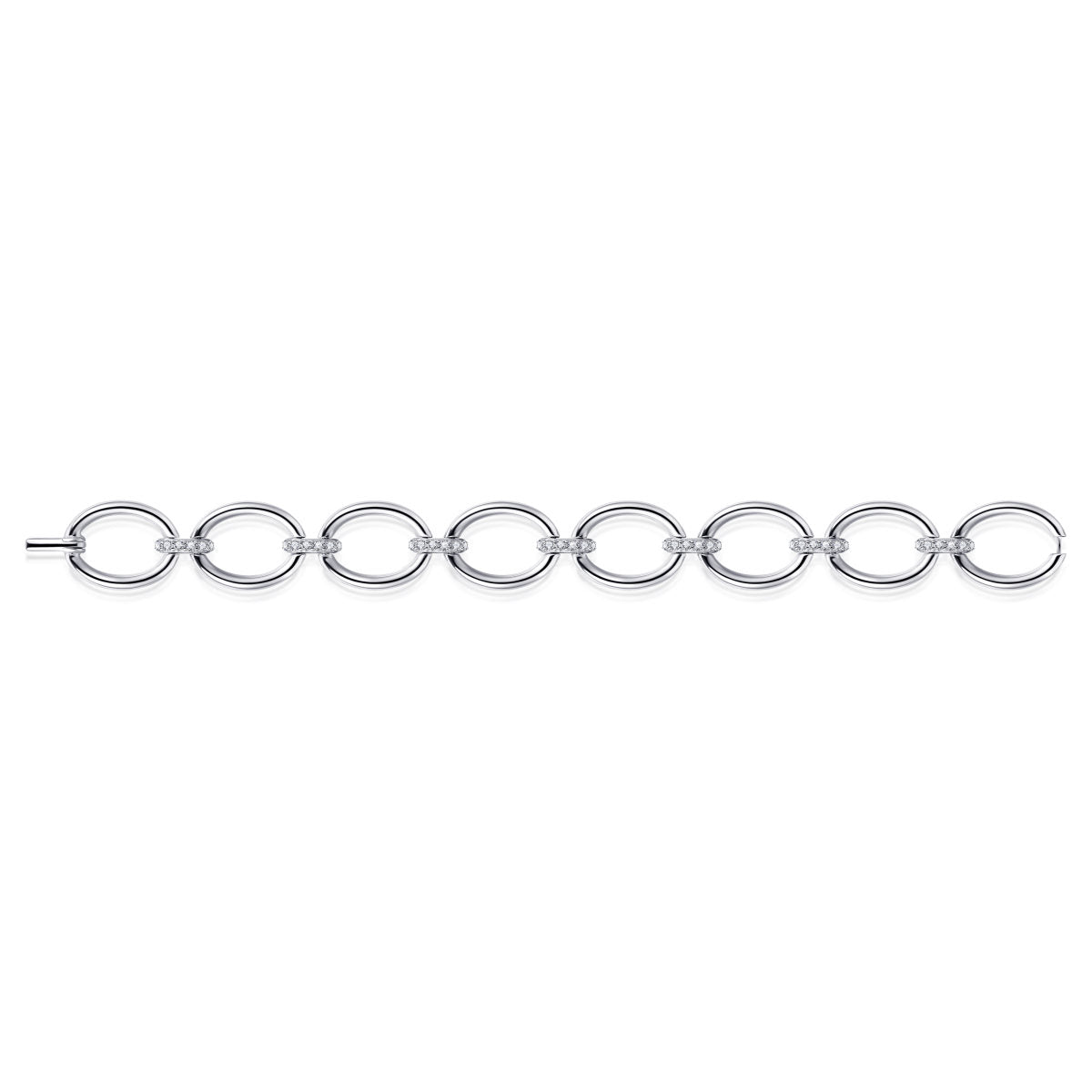 Gisser Armband Zilver Gerhodineerd Zirkonia Wit 18+3 cm – B1017 – foto 2