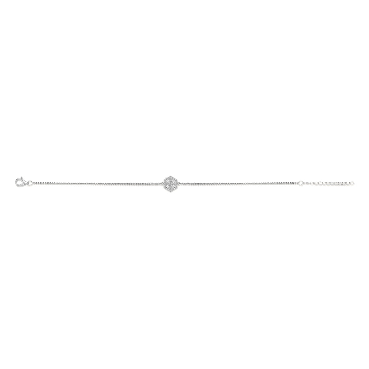 Gisser Armband Zilver Gerhodineerd Zirkonia Wit 17+3 cm – B1027 – foto 2
