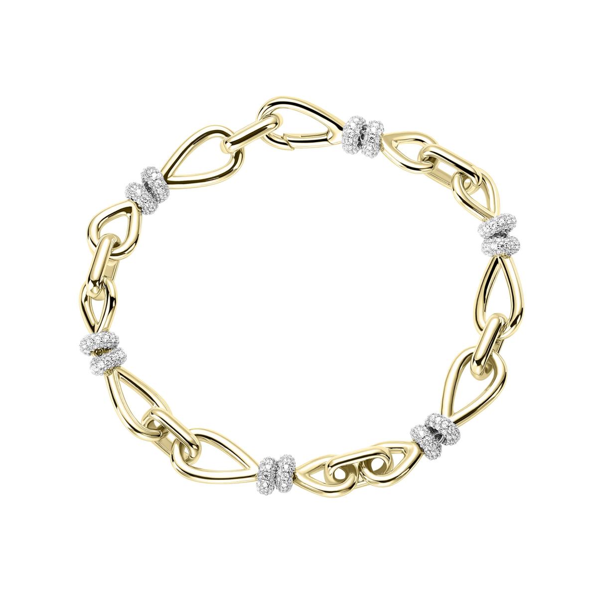 Gisser Armband Zilver Geel Verguld Zirkonia Wit – B1035Y