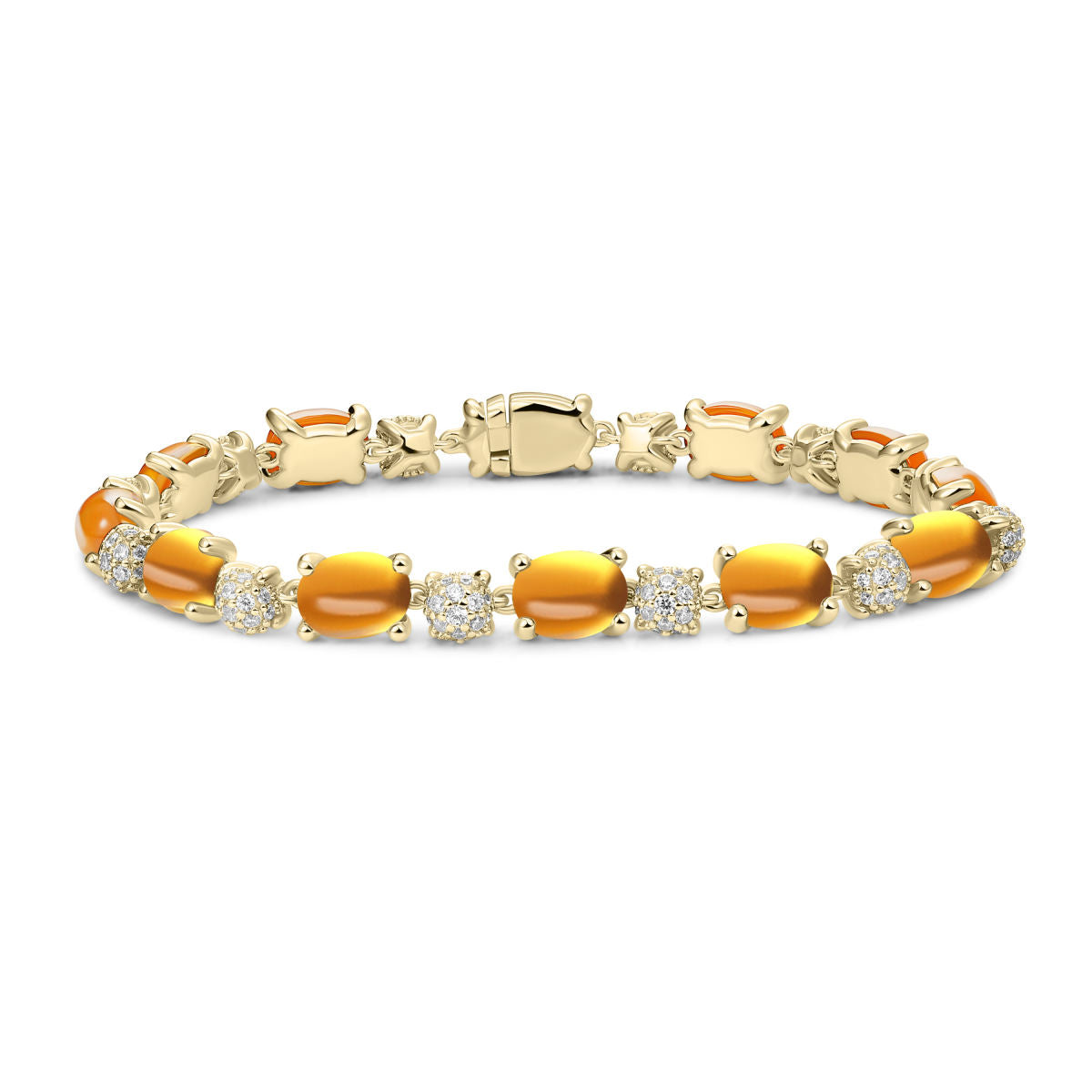 Gisser Armband Zilver Geel Verguld Zirkonia Wit – B1039YY