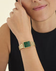 Rosefield horloge BEGSG-Q050 Boxy XS Emerald Steel Gold - PansiteNederland.nl
