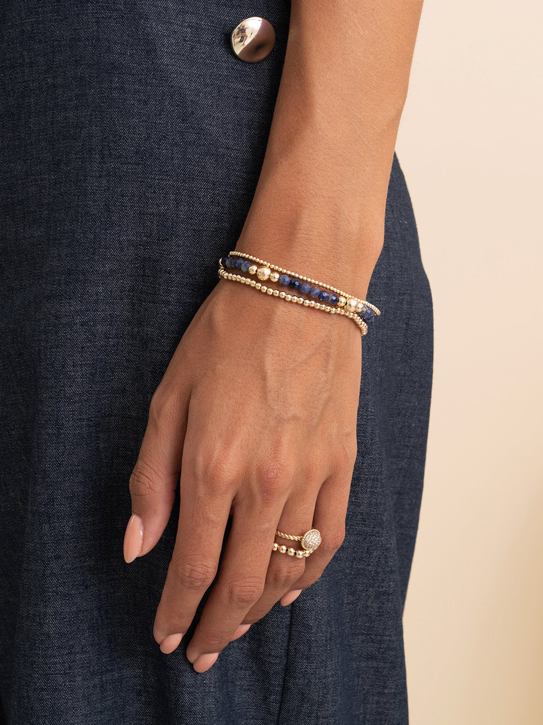 Sparkling Jewels Armband Sodaliet BLK01G-G20 Goudkleurig