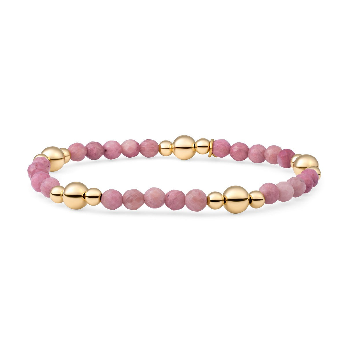 Sparkling Jewels Armband Roze rhodoniet BLK01G-G24 Zilverkleurig