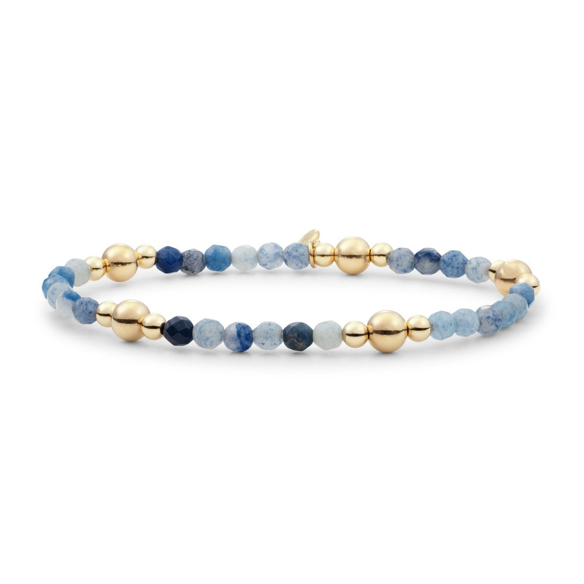 Sparkling Jewels Armband Blauwe aventurijn BLK01G-G37 Zilverkleurig