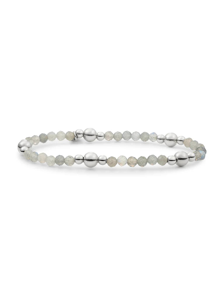 Sparkling Jewels Armband Labradoriet BLK01S-G18 Zilverkleurig