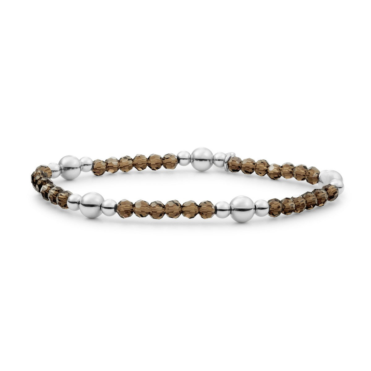 Sparkling Jewels Armband Rookkwarts BLK01S-G23 Zilverkleurig