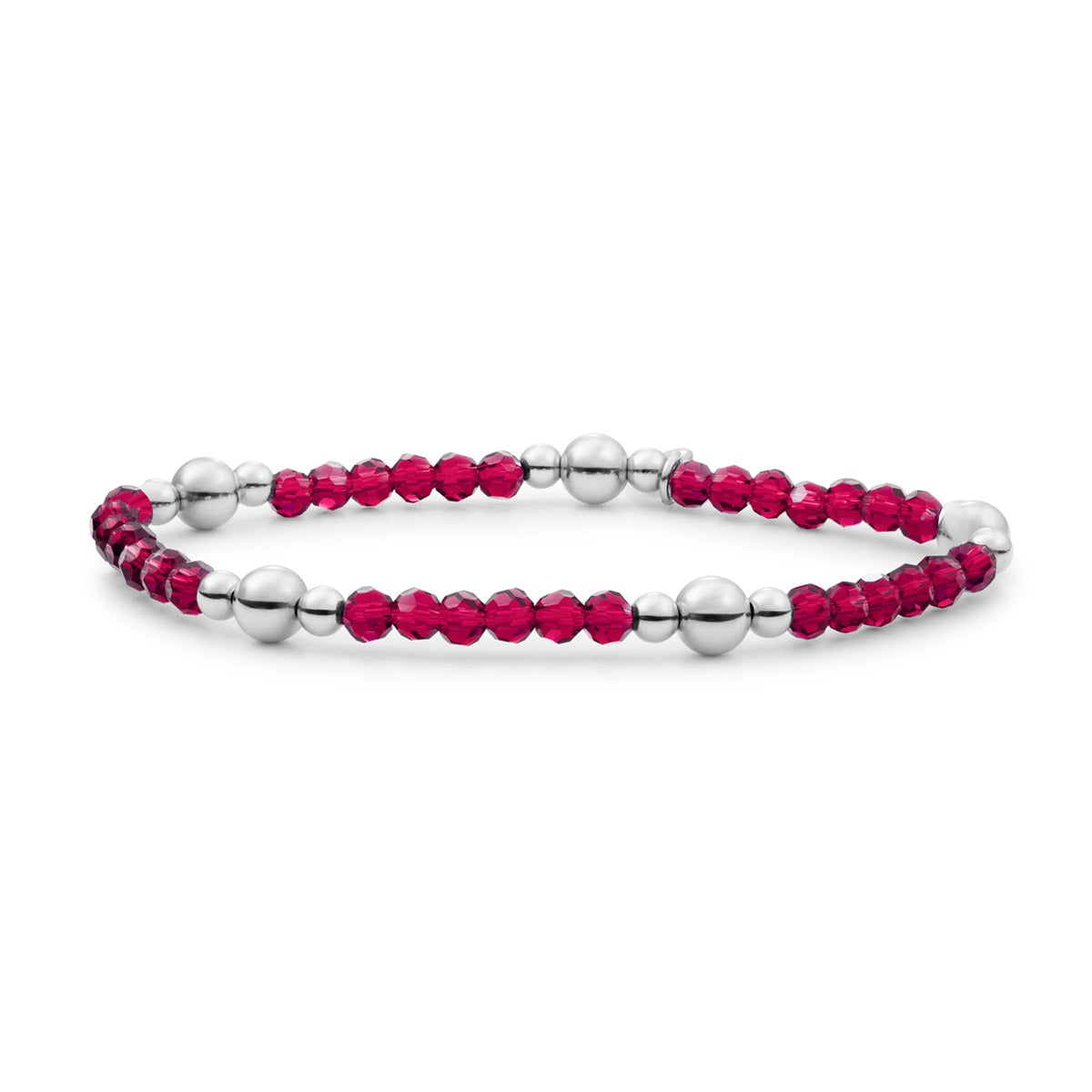 Sparkling Jewels Armband Fuchsiakwarts BLK01S-G51 Zilverkleurig