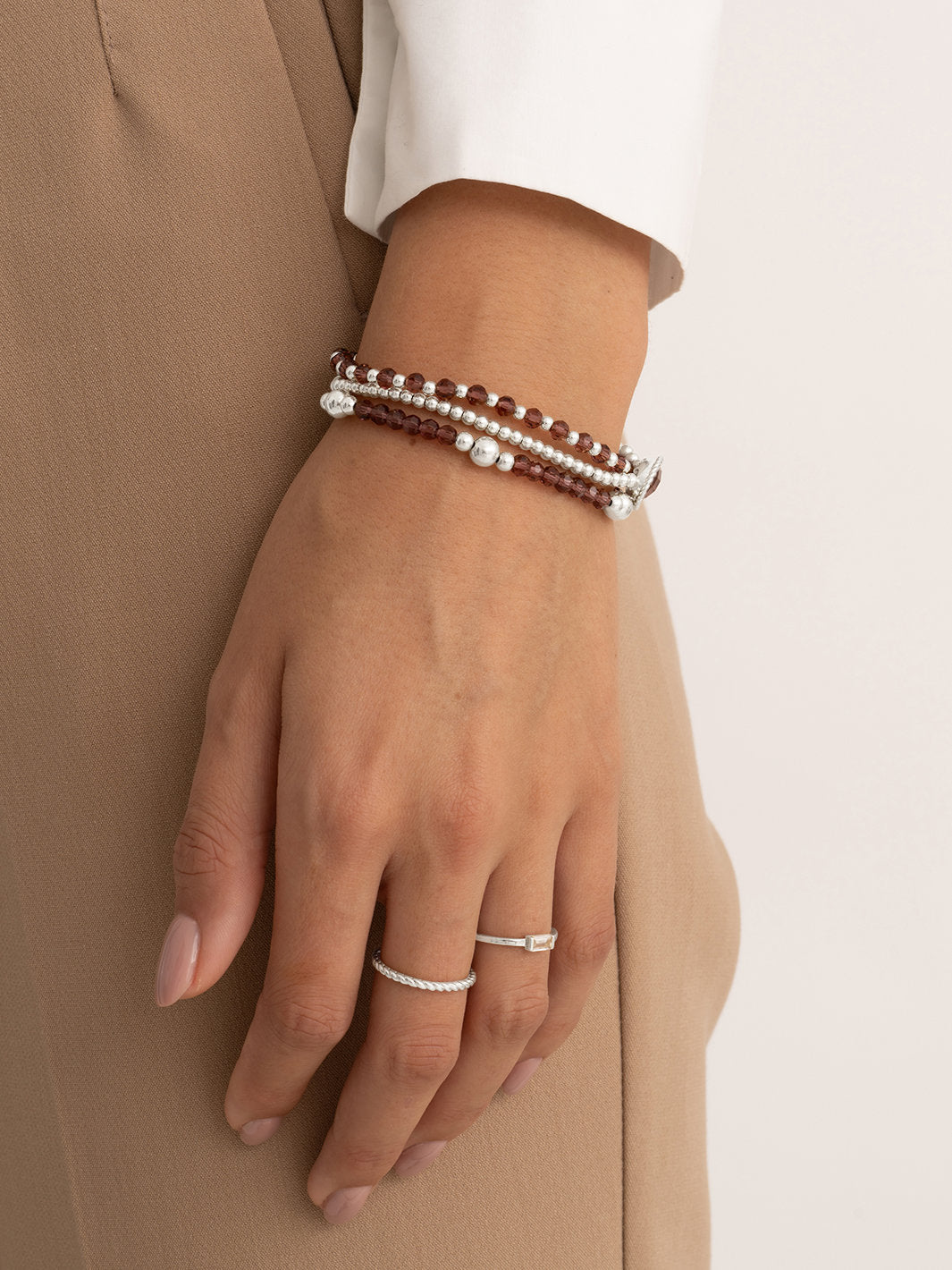 Sparkling Jewels Armband Kwarts BLK01S-G59 Zilverkleurig