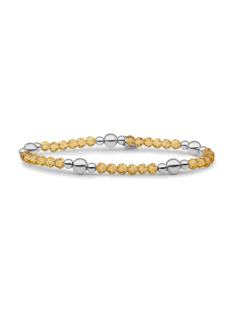 Sparkling Jewels Armband Citrienkwarts BLK01S-G65 Zilverkleurig