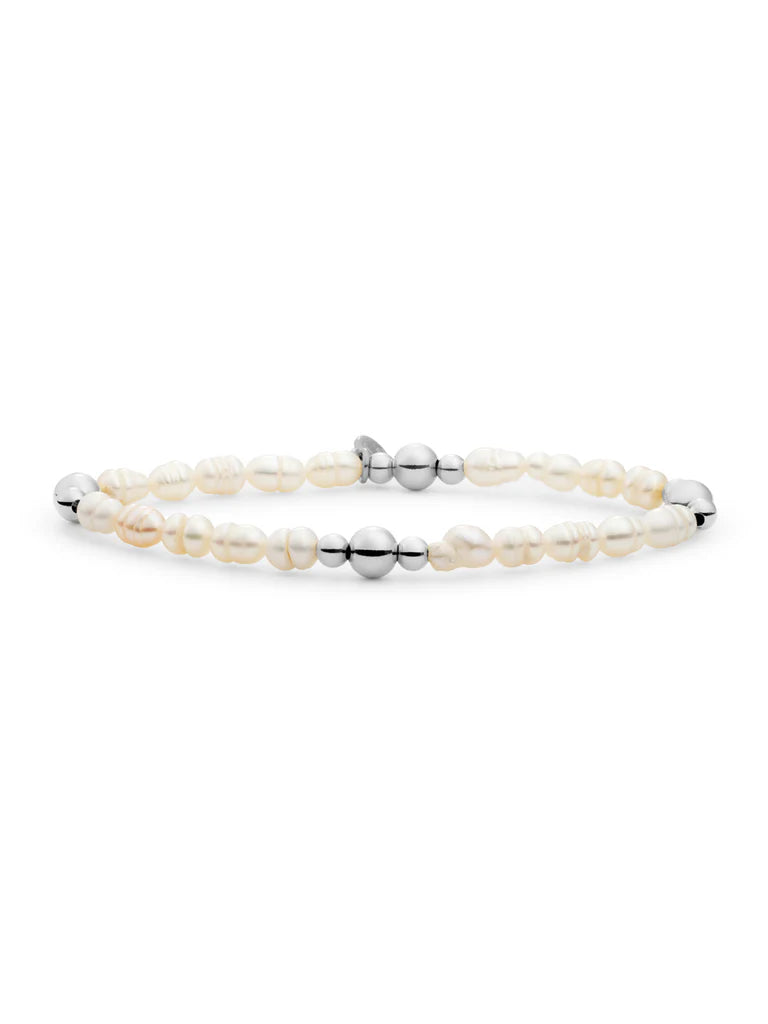 Sparkling Jewels Armband Parel BLK01S-P01 Zilverkleurig