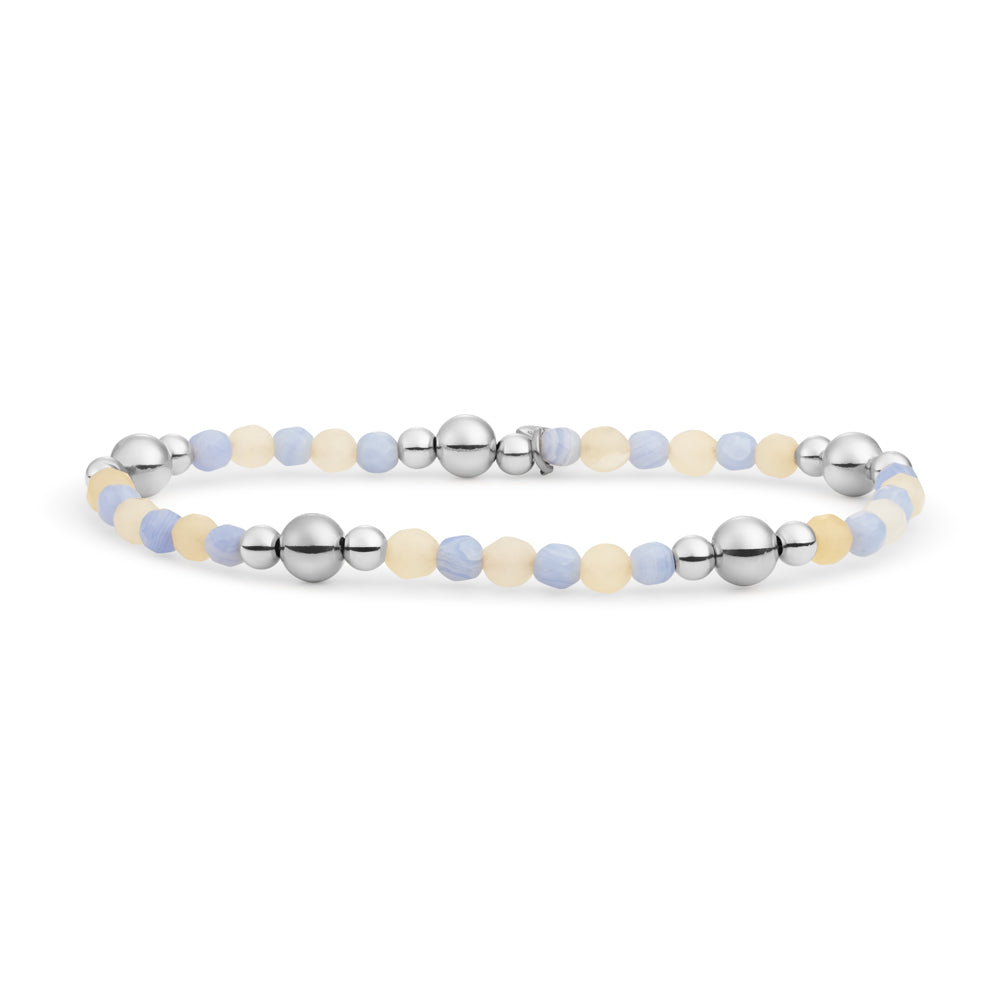 Sparkling Jewels Armband Agaat BLK02G-G47-G48 Zilverkleurig