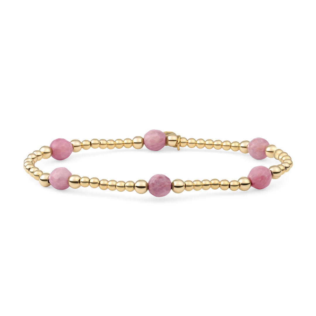 Sparkling Jewels Armband Roze rhodoniet BLK03G-G24 Zilverkleurig