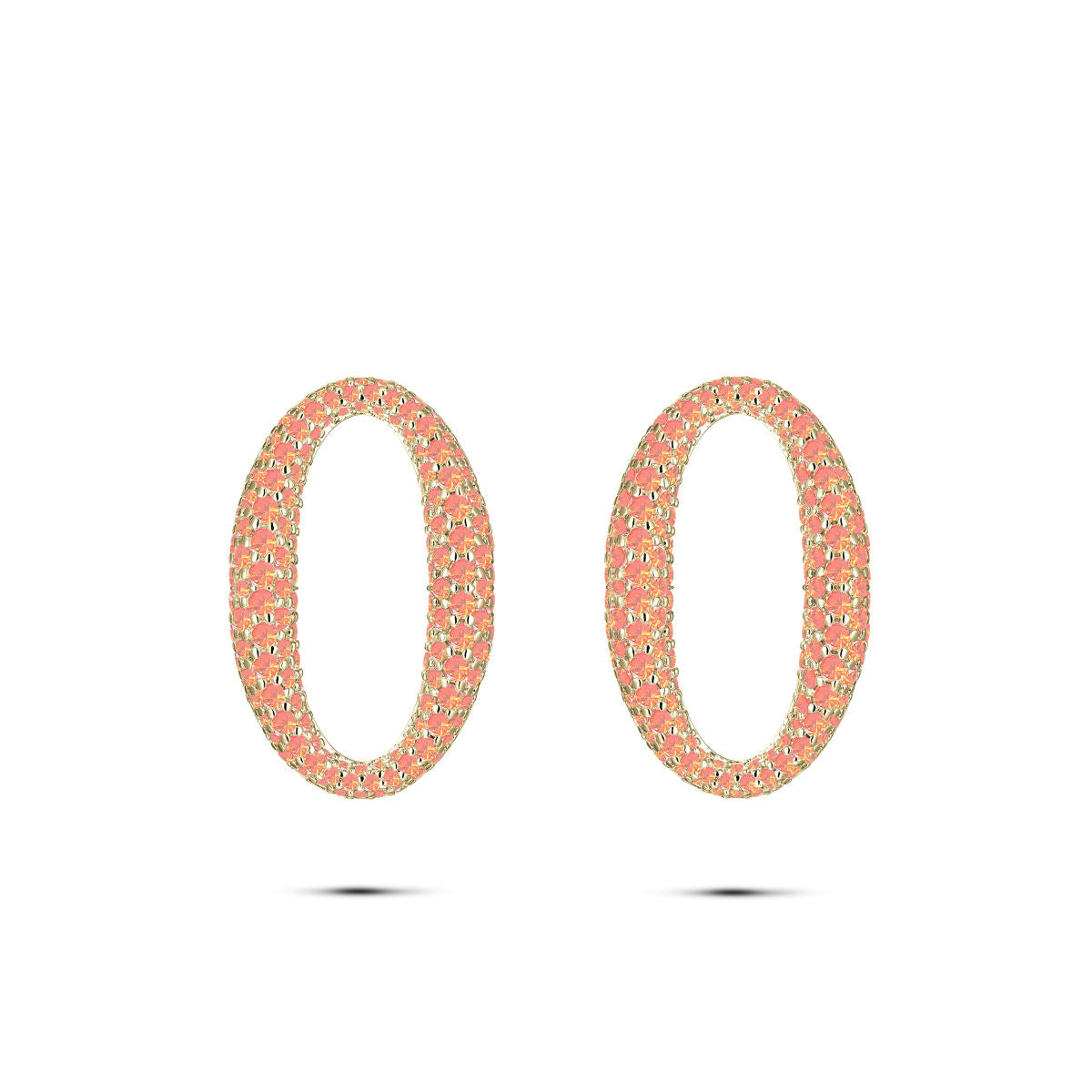 Gisser Oorbellen Zilver Geel Verguld Zirkonia Oranje – C1001YO