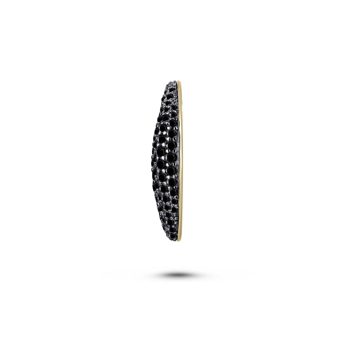 Gisser Oorbedels Zilver Geel Verguld Zirkonia Zwart – C1001YZ – foto 2