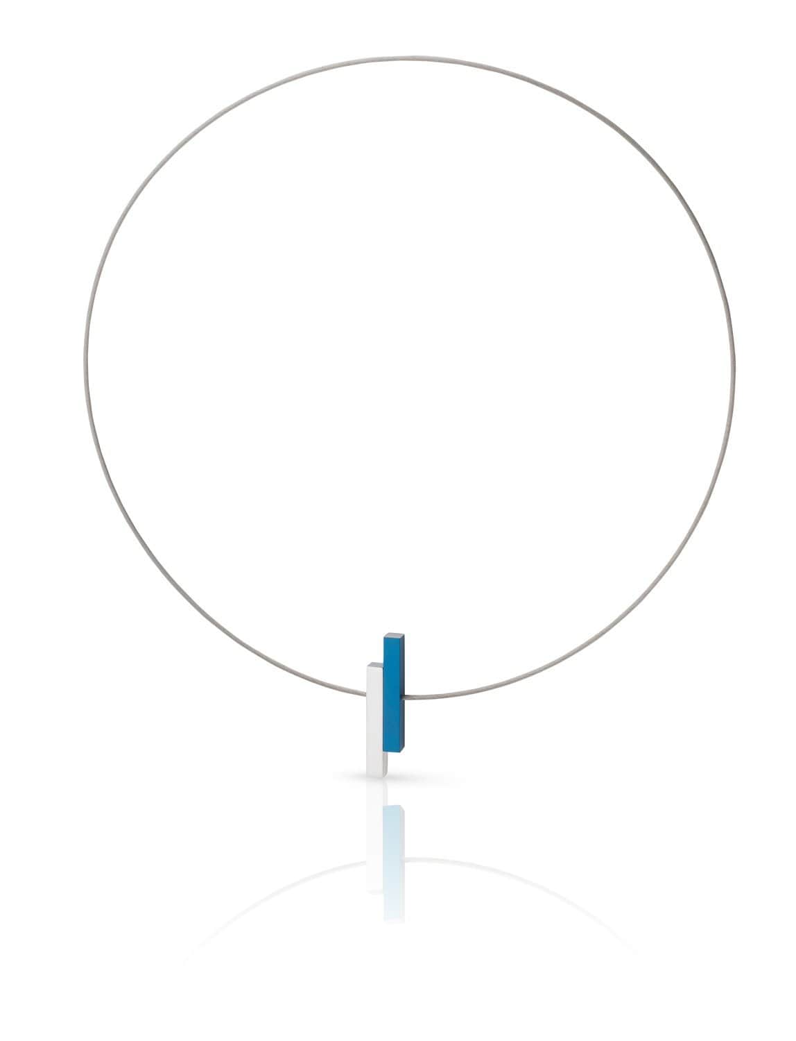 Clic Eenvoudige Staafjes Blauw Collier - C116B