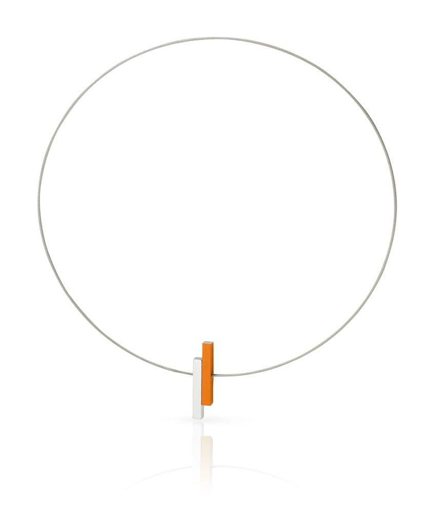 Clic Eenvoudige Staafjes Oranje Collier - C116O