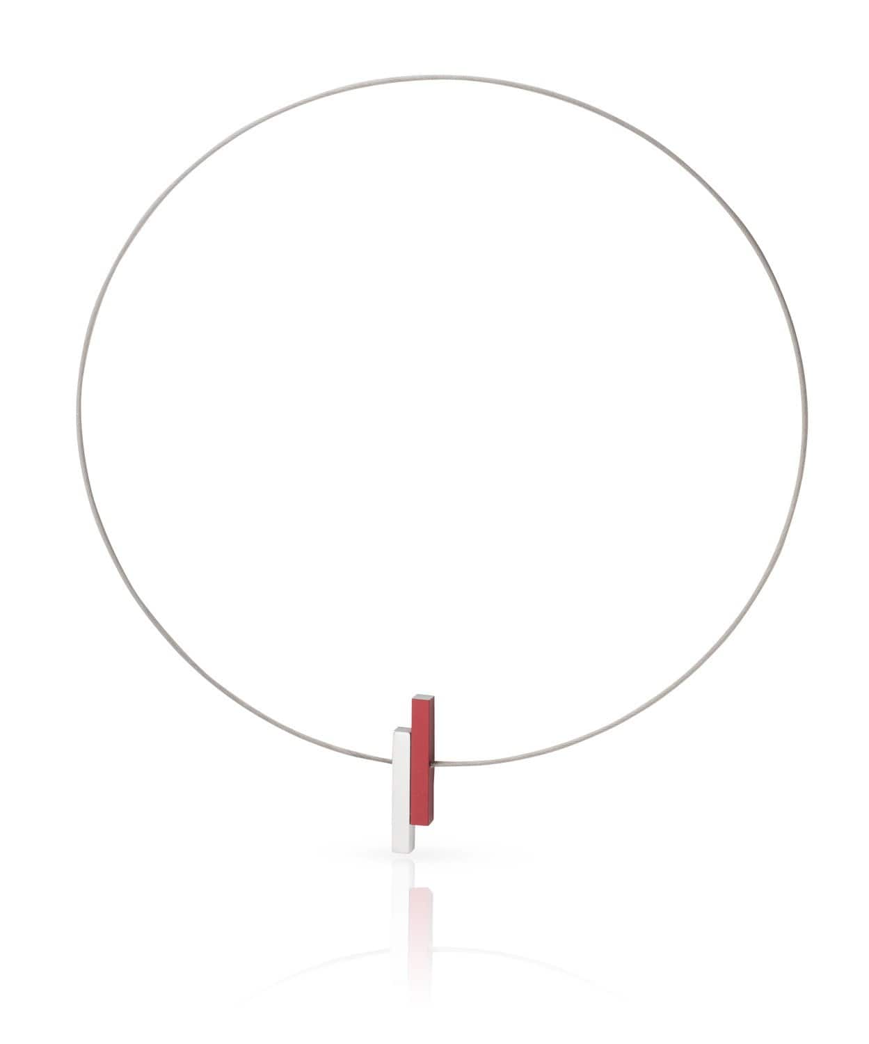 Clic Eenvoudige Staafjes Rood Collier - C116R
