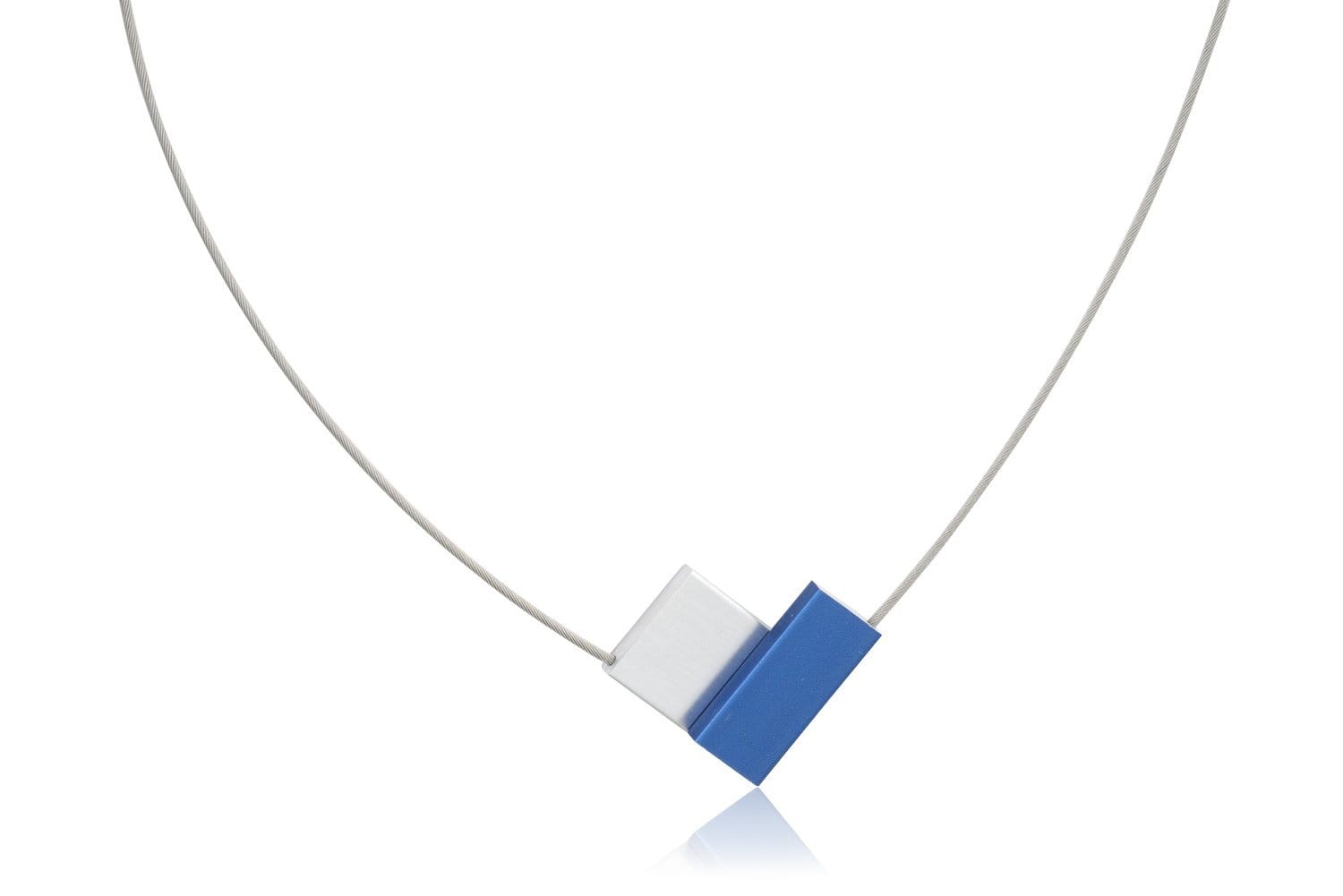 Clic V Vorm Blauw Collier 43 cm - C150B