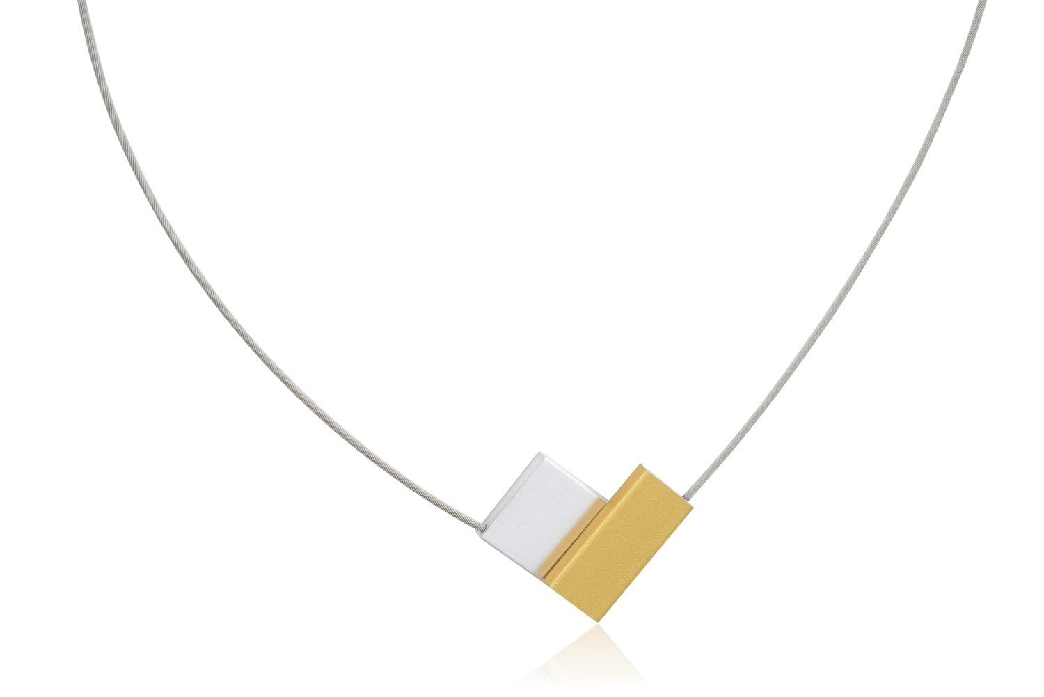 Clic V Vorm Collier 43 cm goud geel - C150G