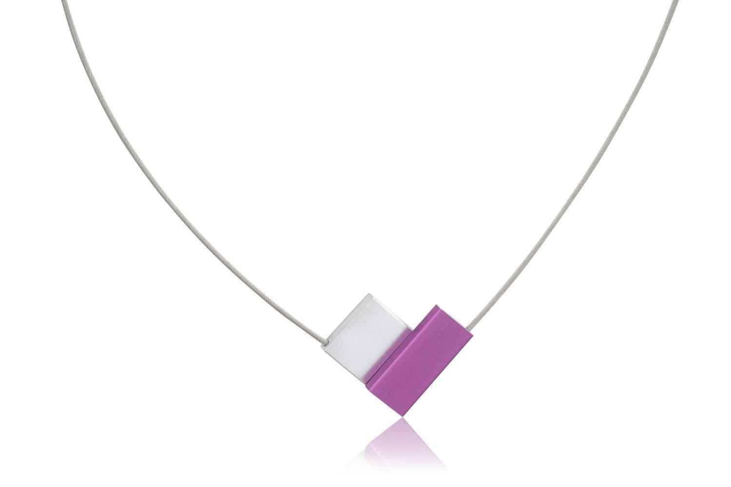 Clic V Vorm Paars Collier 43 cm - C150P