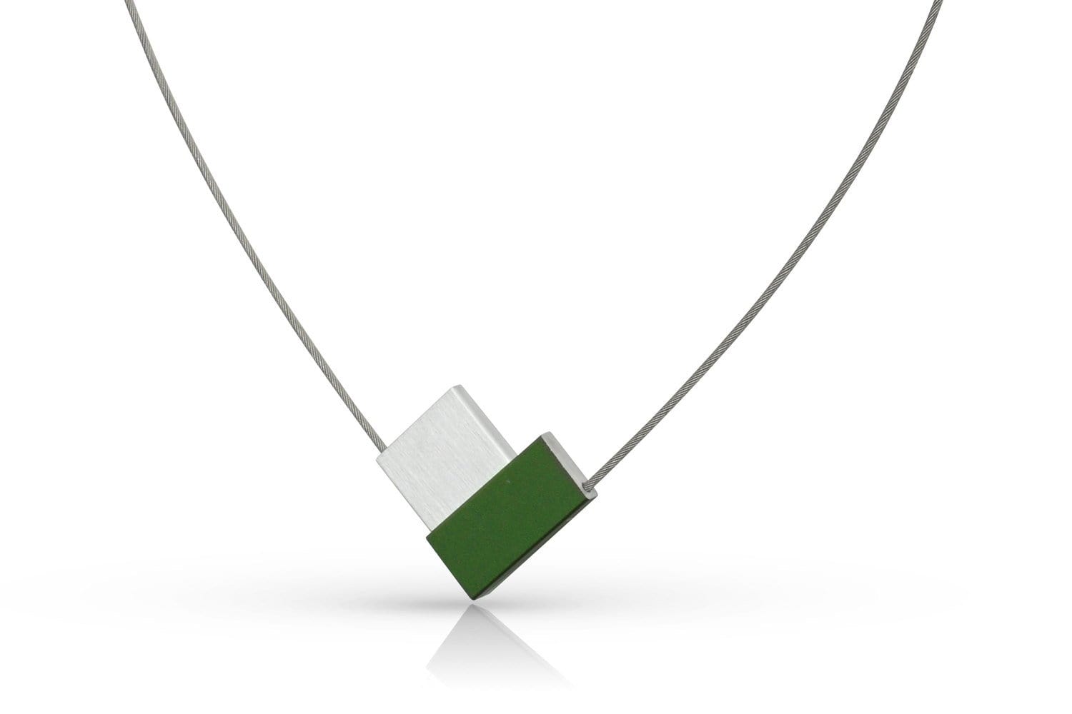 Clic V Vorm Groen Collier 43 cm - C150GR