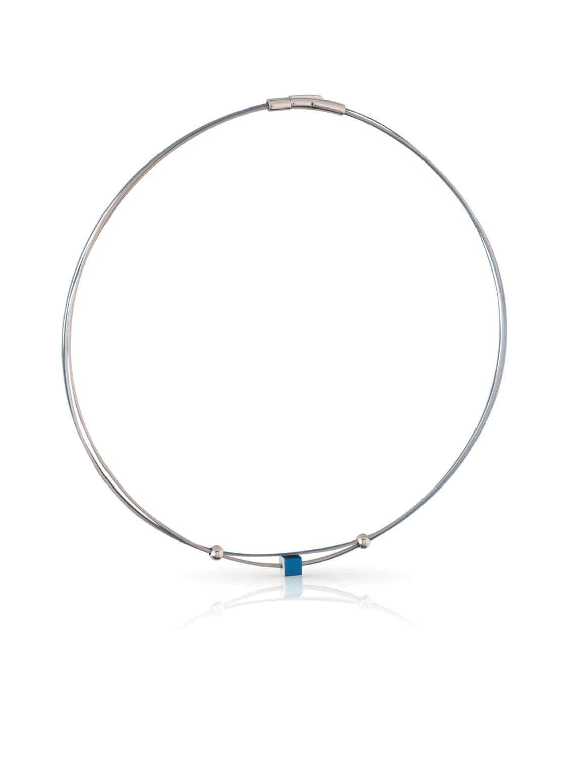 Clic Klein Kubusje Blauw Collier 45 cm - C230B
