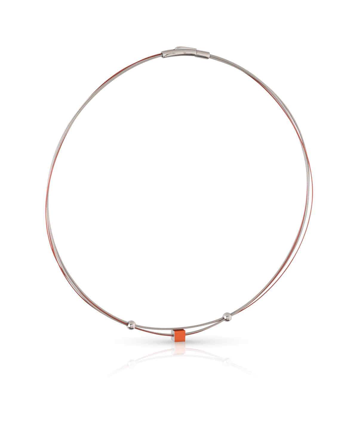 Clic Klein Kubusje Oranje Collier 45 cm - C230O