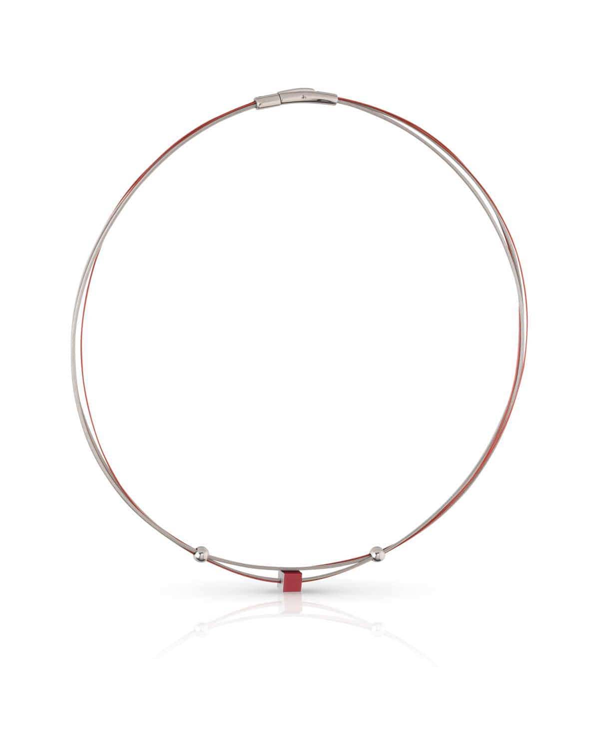 Clic Klein Kubusje Rood Collier 45 cm - C230R