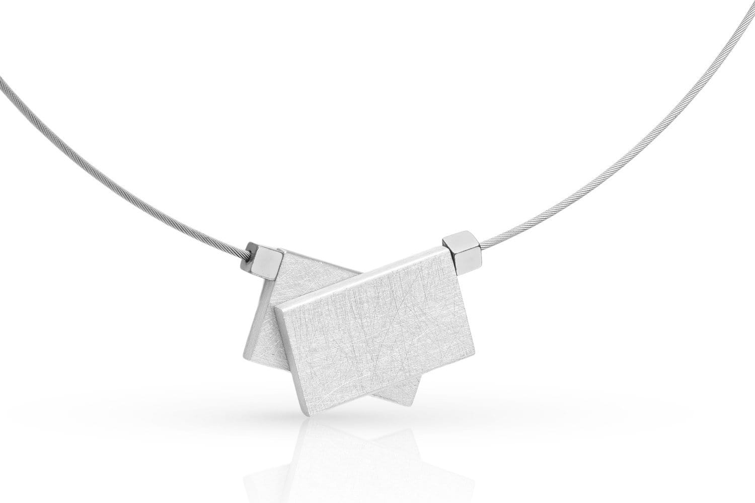 Clic Gekruiste Rechthoeken & Hematiet Collier - C233