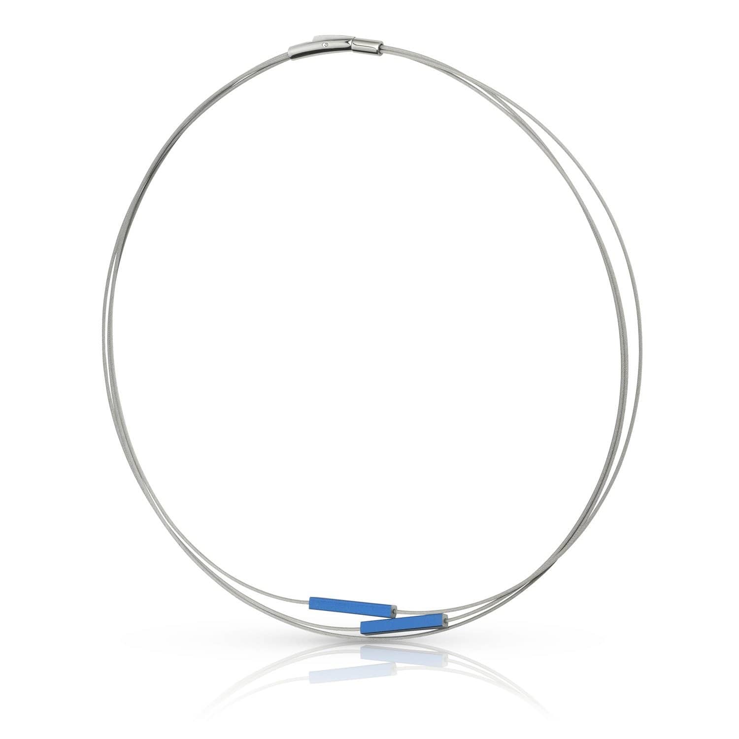 Clic Staafjes Blauw Collier 45 cm - C243B