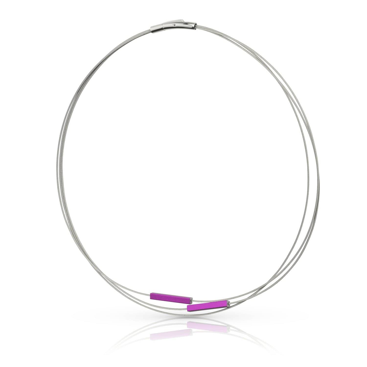 Clic Staafjes Paars Collier 45 cm - C243P