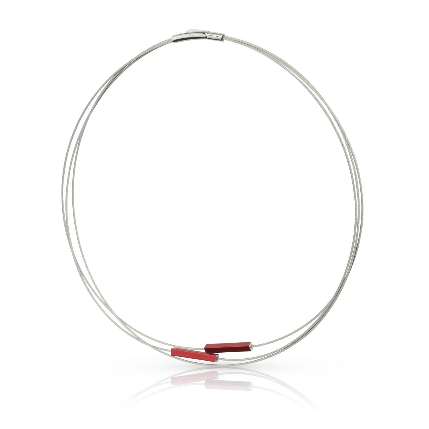Clic Staafjes Rood Collier 45 cm - C243R