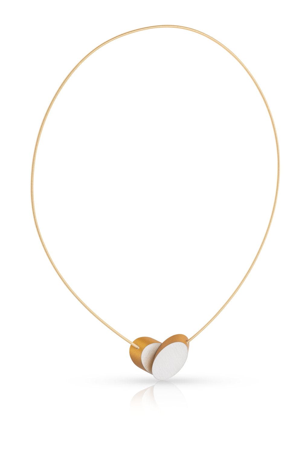 Clic Ovaaltjes op Elkaar Collier 42cm edelstaal - C244G