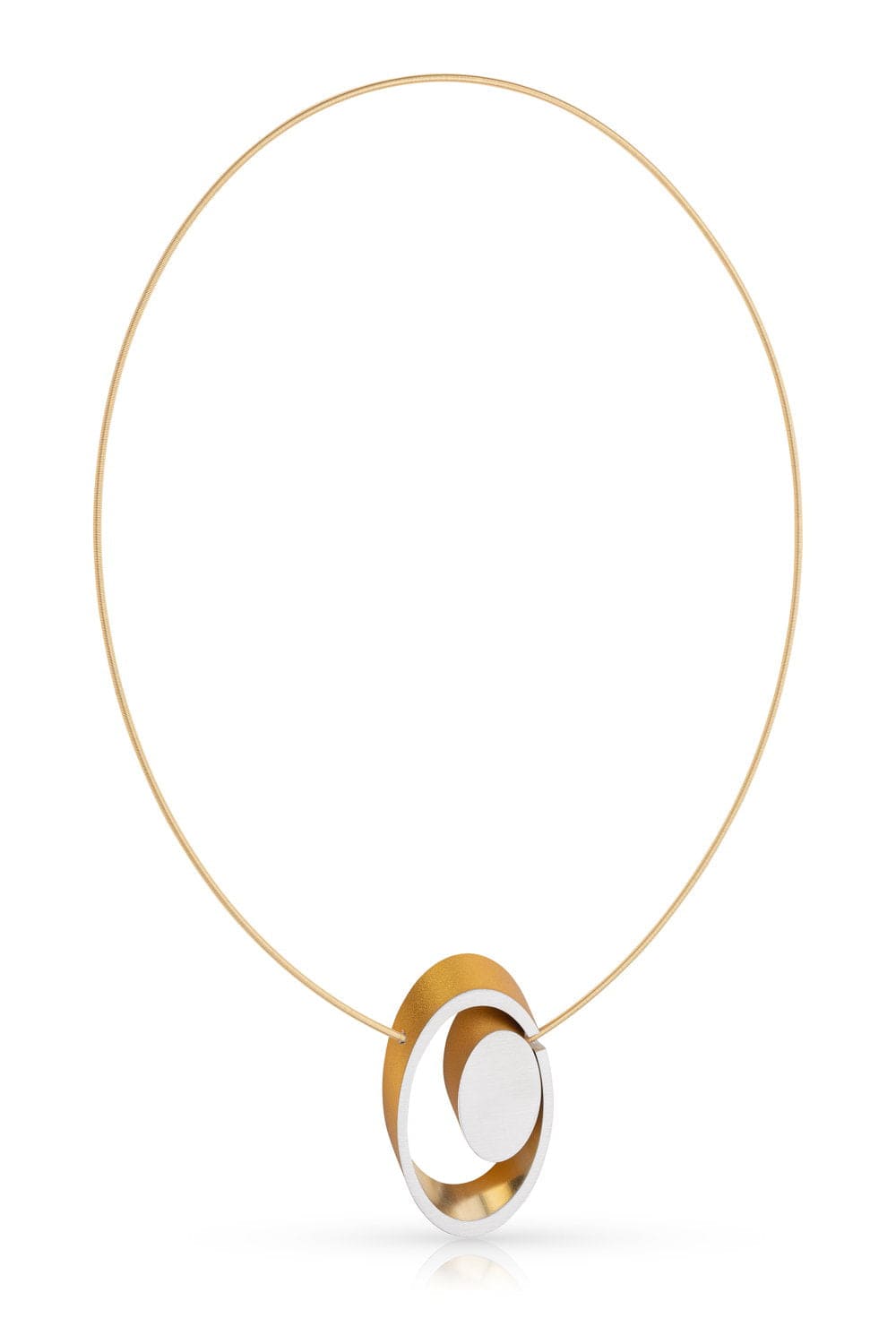 Clic Ovalen in Elkaar Collier 42cm edelstaal - C246G