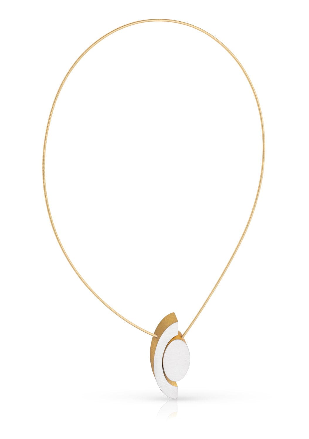 Clic Boog met Ovaaltje Collier 42cm edelstaal - C247G