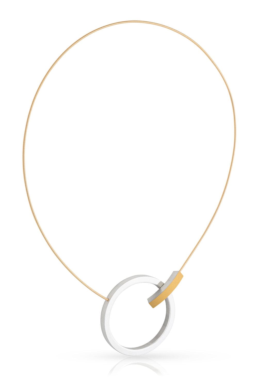 Clic Ring met Boogje Collier 43 cm edelstaal - C249G