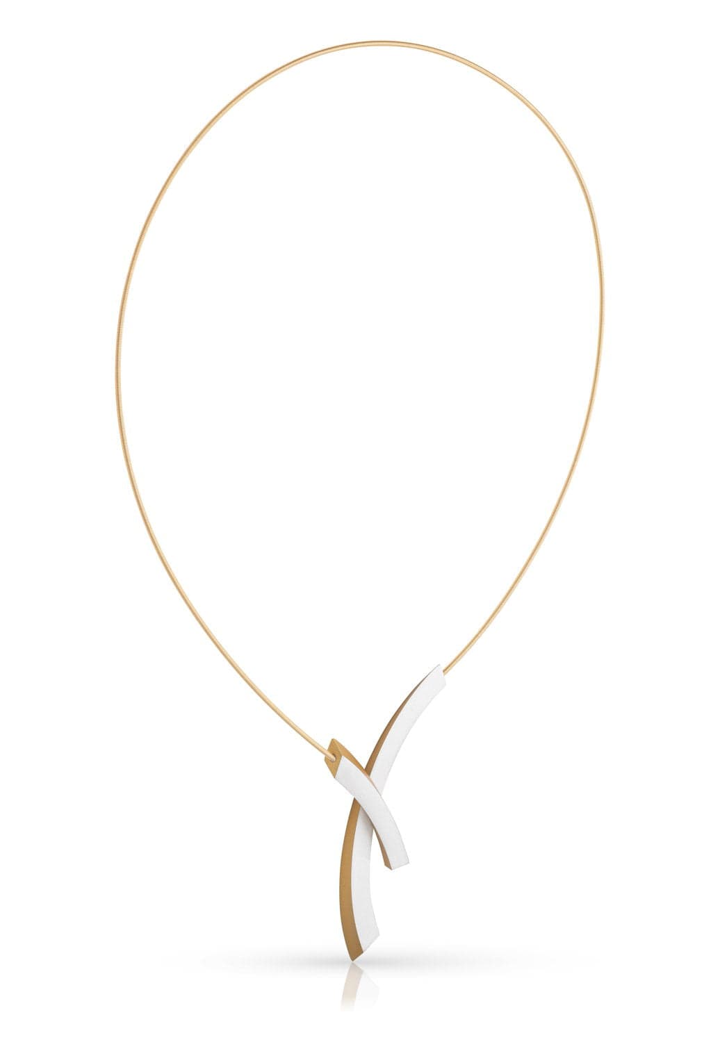 Clic Bogen op Elkaar Collier 43cm goud geel - C254G
