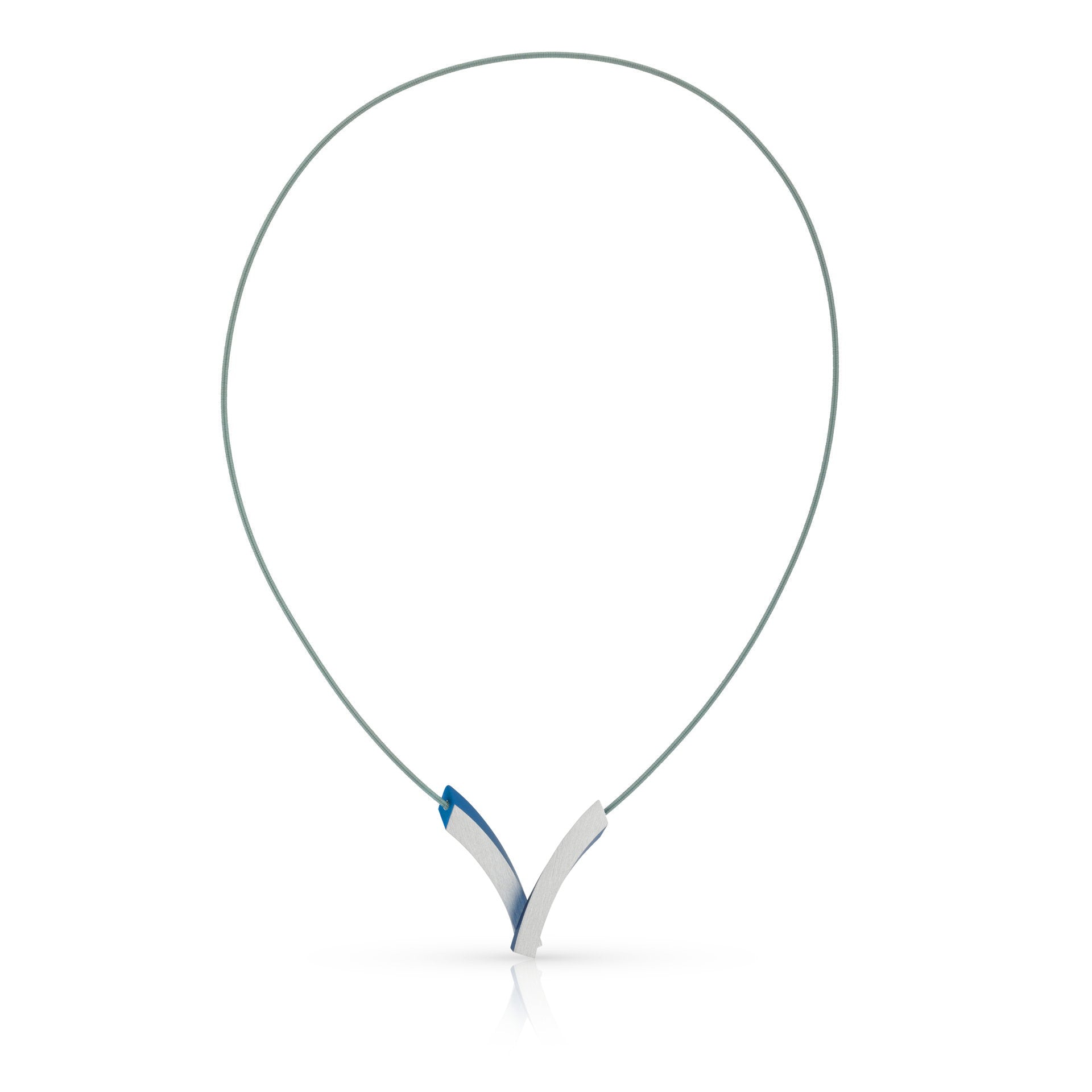 Clic V Bogen op Elkaar Blauw Collier - C255B