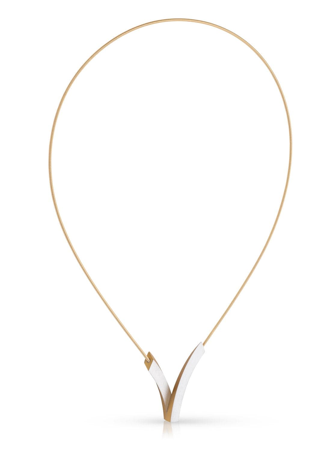 Clic V Bogen op Elkaar Collier 43cm goud geel - C255G