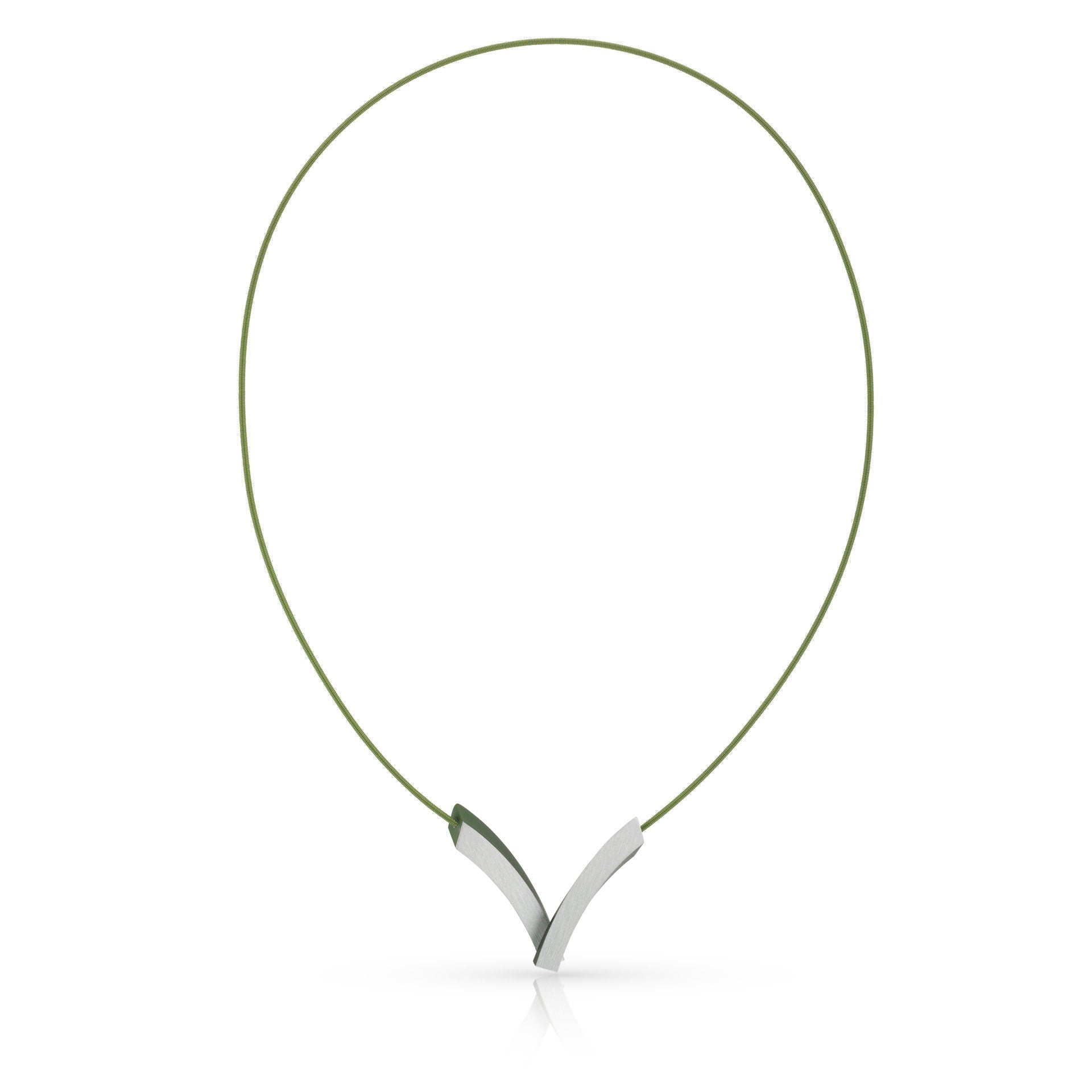 Clic V Bogen op Elkaar Groen Collier - C255GR