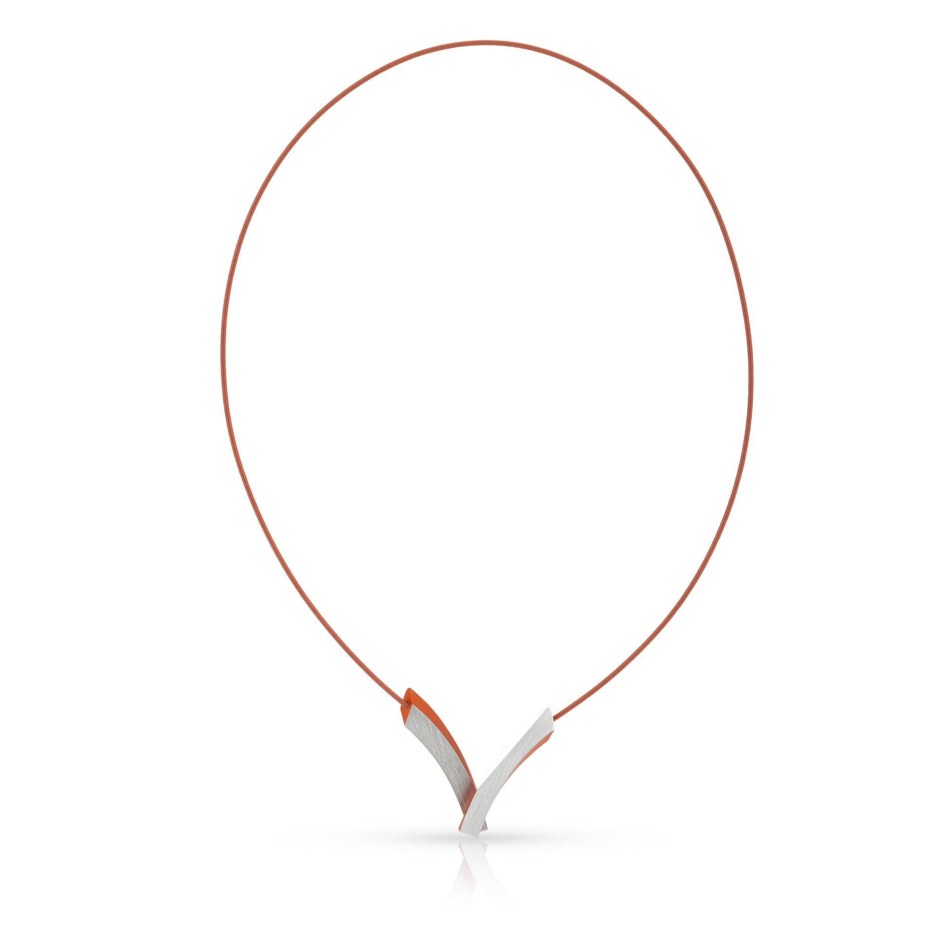 Clic V Bogen op Elkaar Oranje Collier - C255O