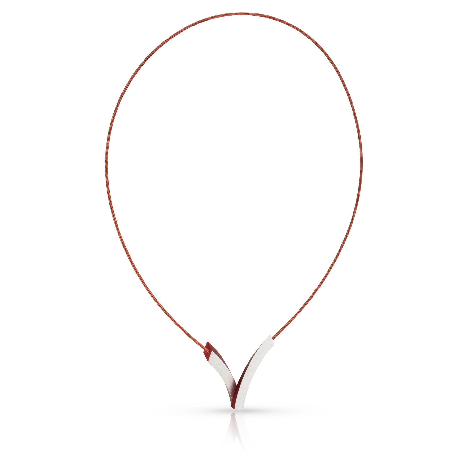 Clic V Bogen op Elkaar Rood Collier - C255R