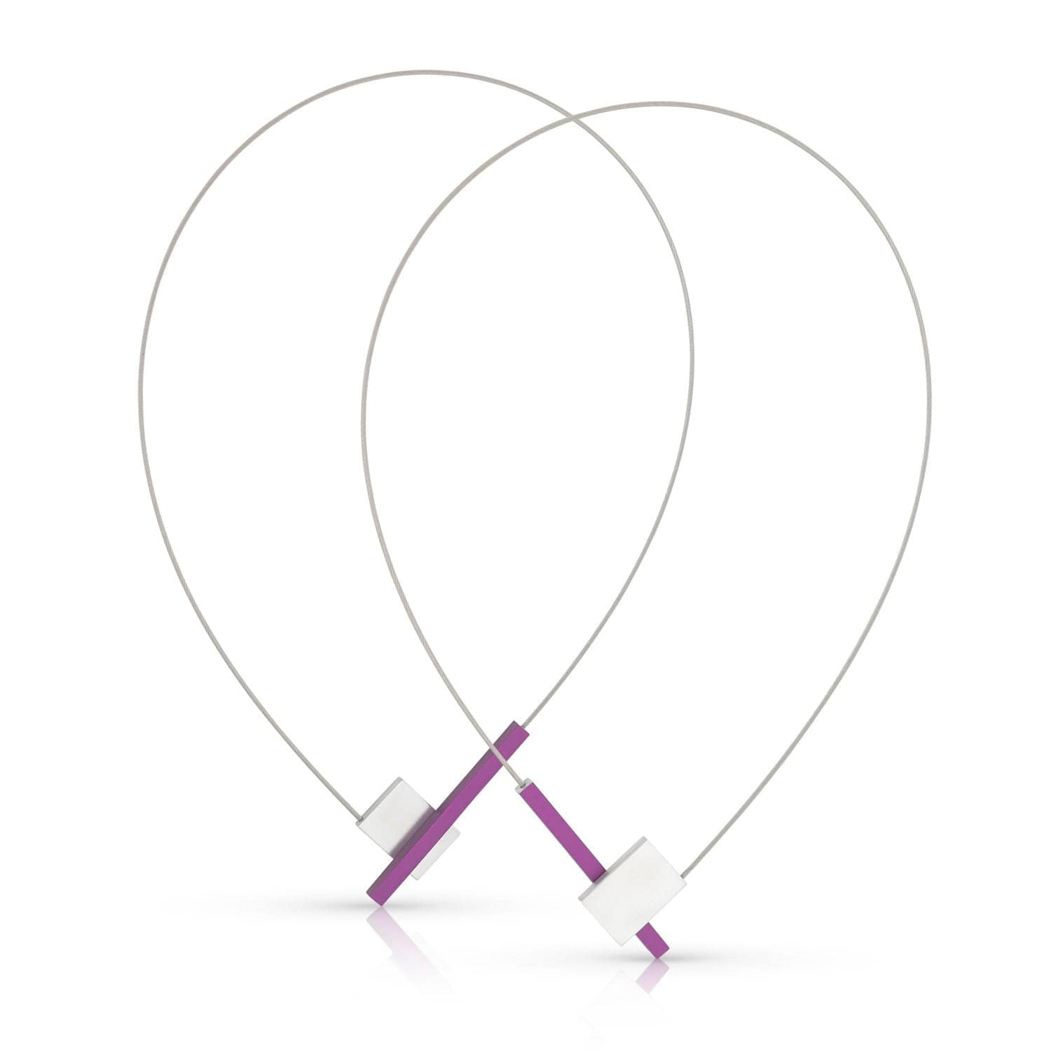 Clic V Vorm met Staafje Collier 43 cm - C261P