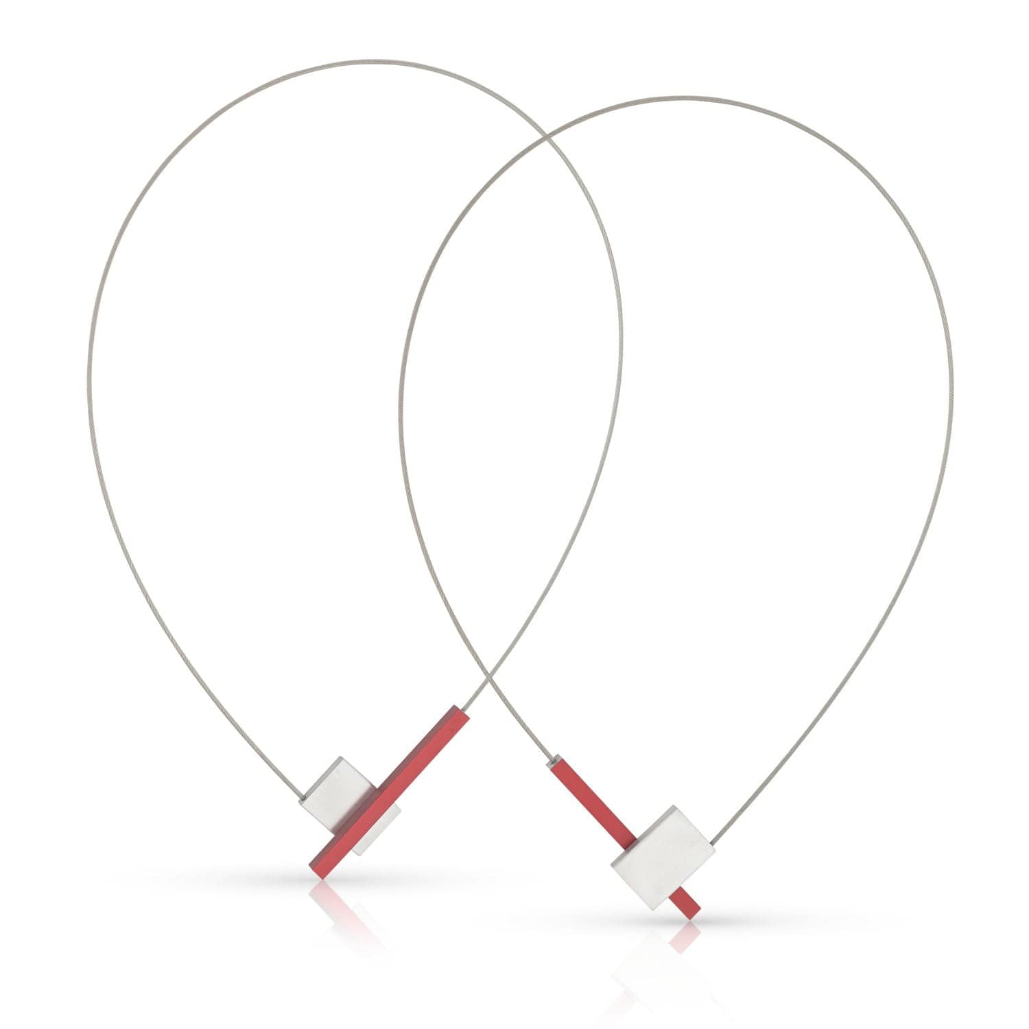 Clic V Vorm met Staafje Collier 43 cm - C261R