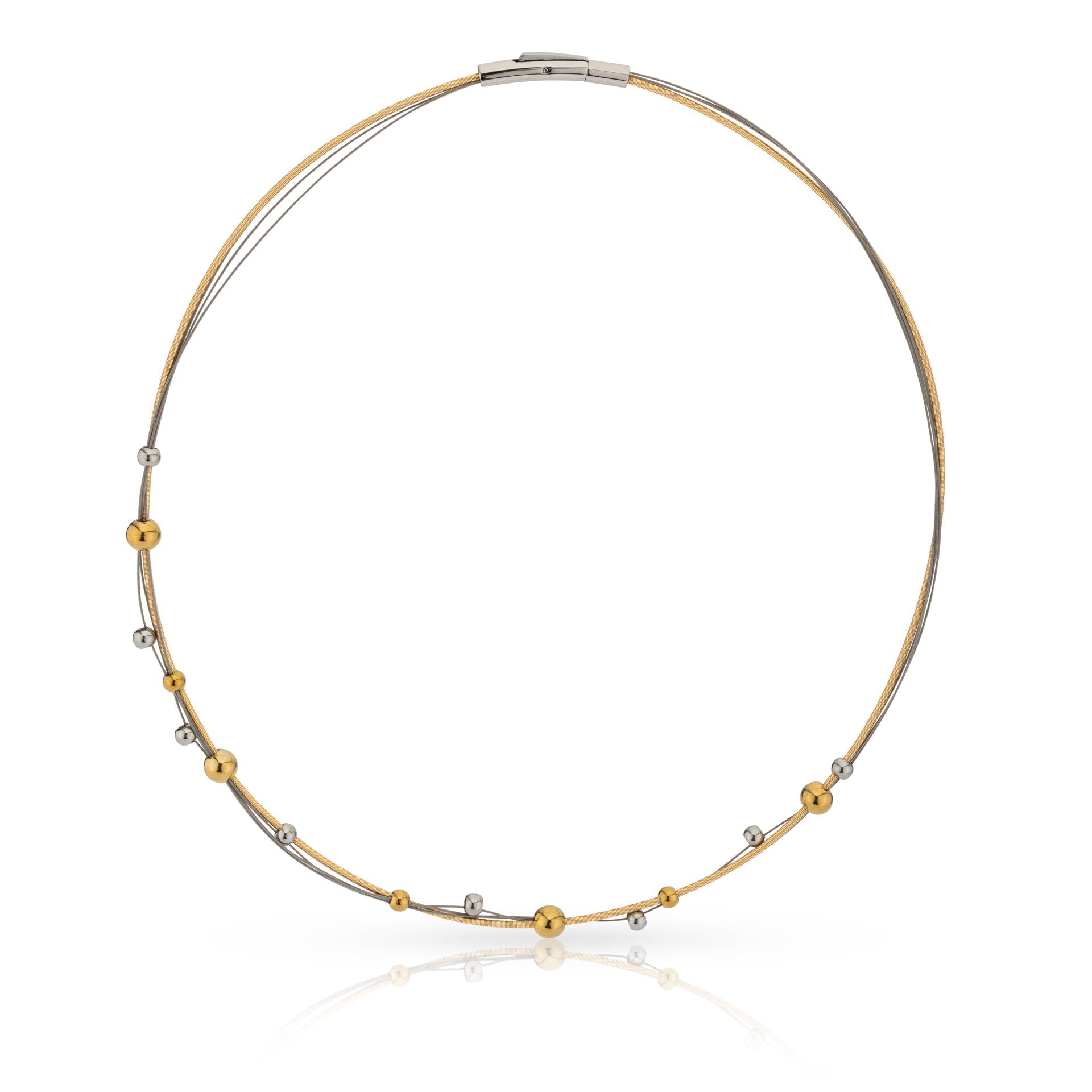 Clic Speelse Bolletjes Collier 45cm edelstaal - C269BI