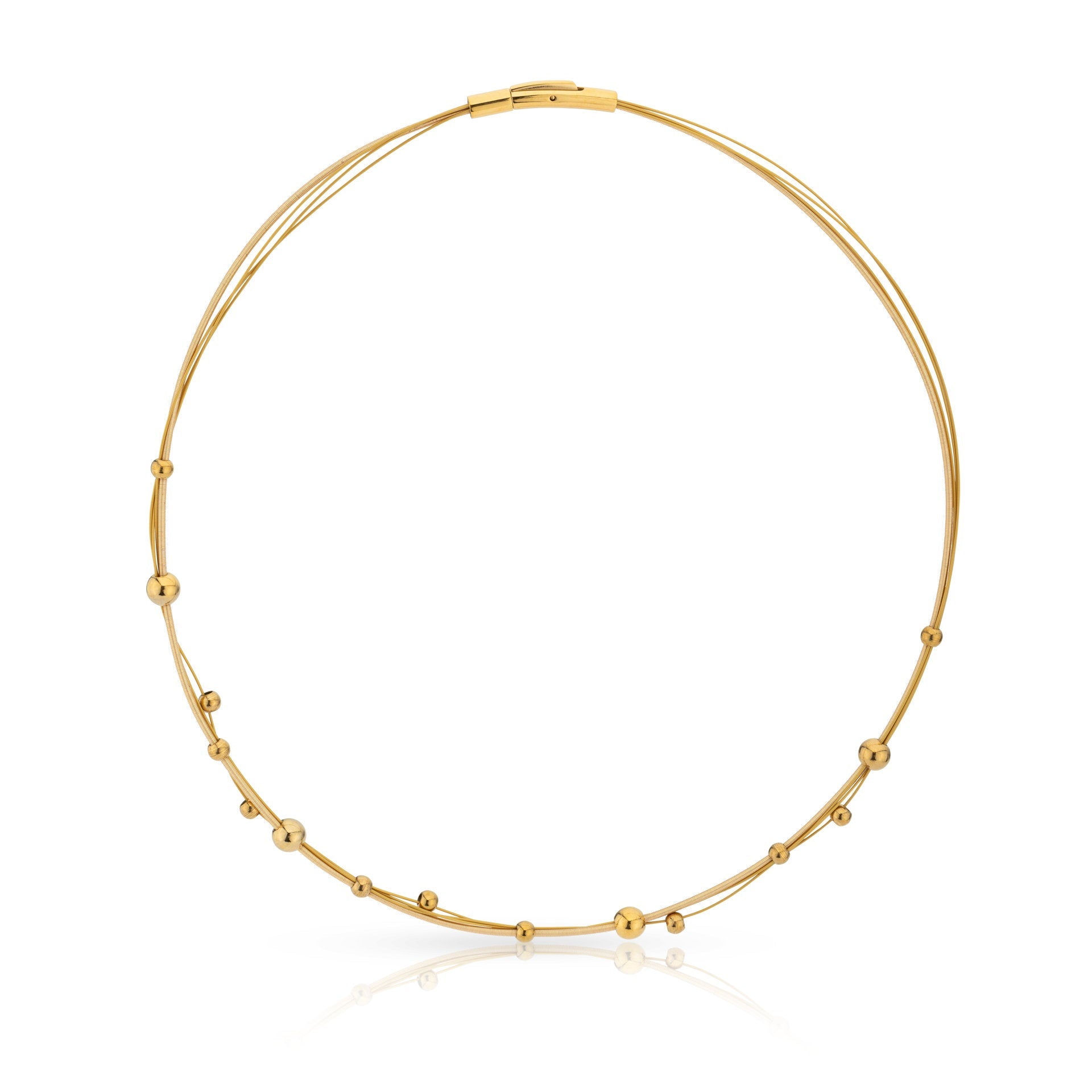 Clic Speelse Bolletjes Collier 45cm edelstaal - C269G