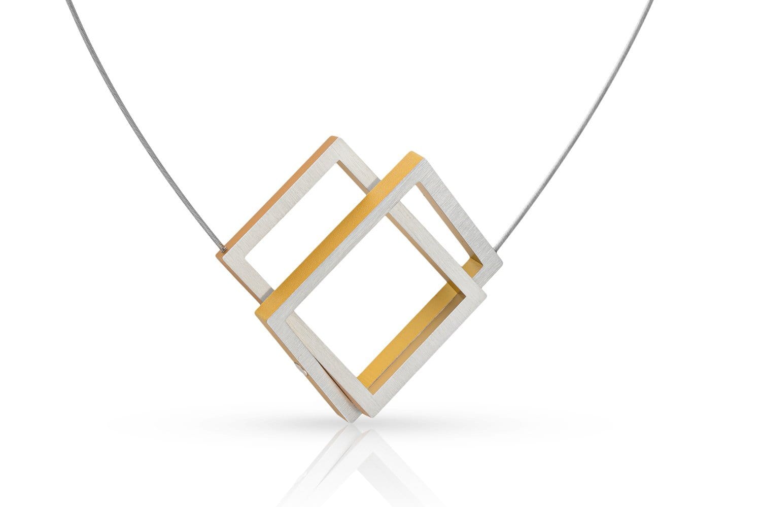 Clic Twee Rechthoeken in Elkaar Collier - C30G