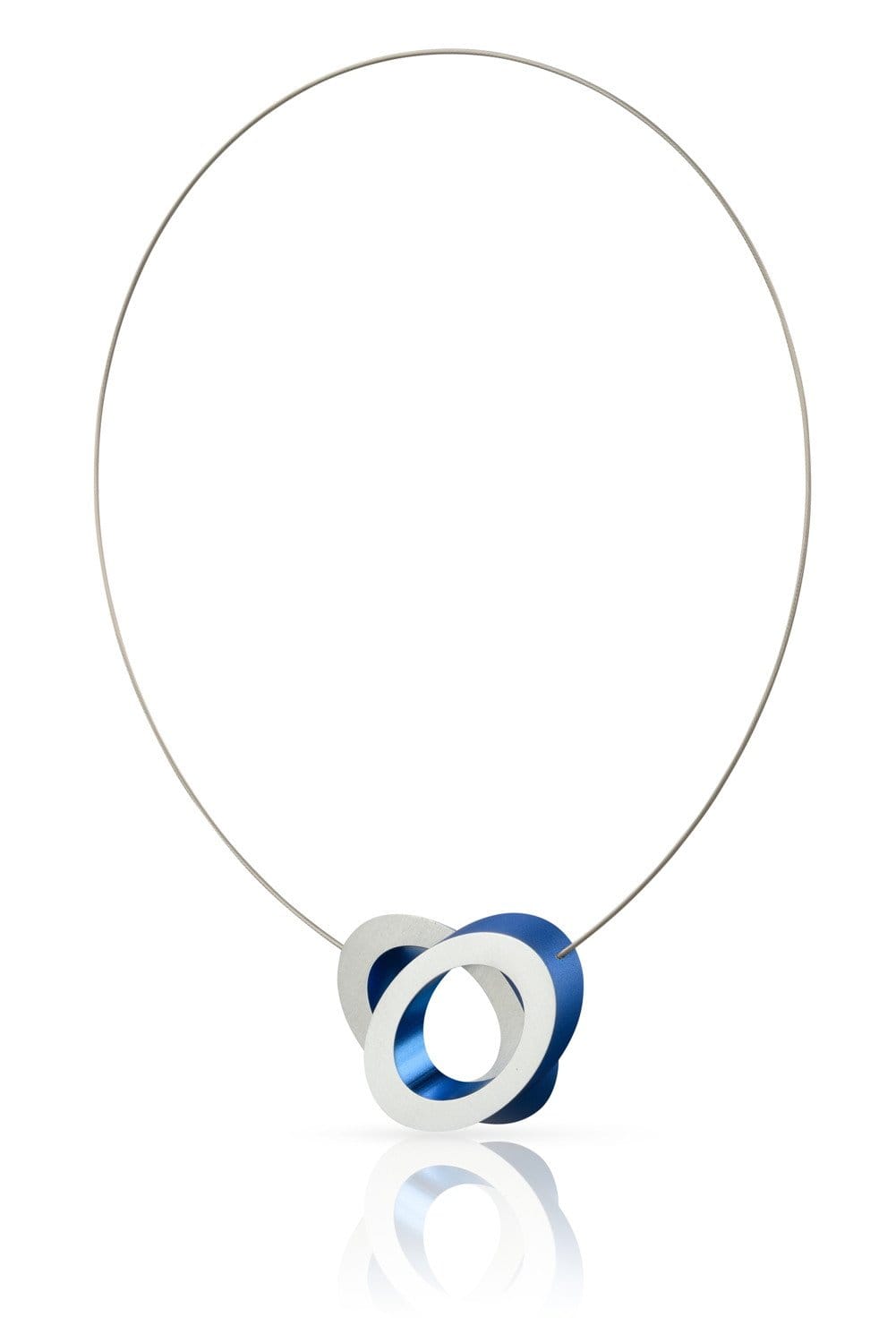 Clic Ovalen op Elkaar Blauw Collier - C70B
