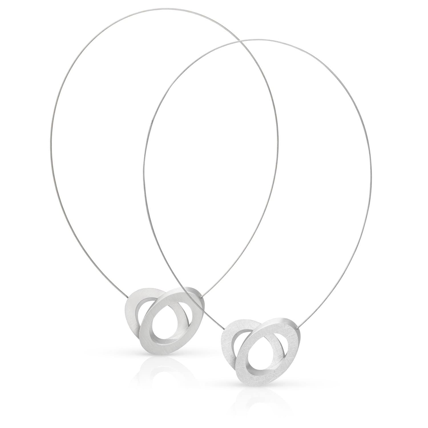 Clic Ovalen op Elkaar Collier 42cm edelstaal zwart - C70